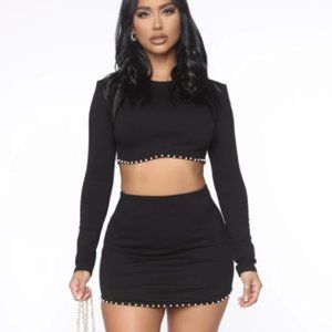 Crop Top Skirt Set